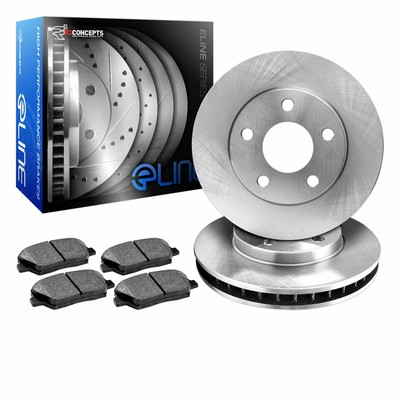 Ceramic Brake Pads For 2013 Ford Escape Rear eLine Plain Brake Rotors