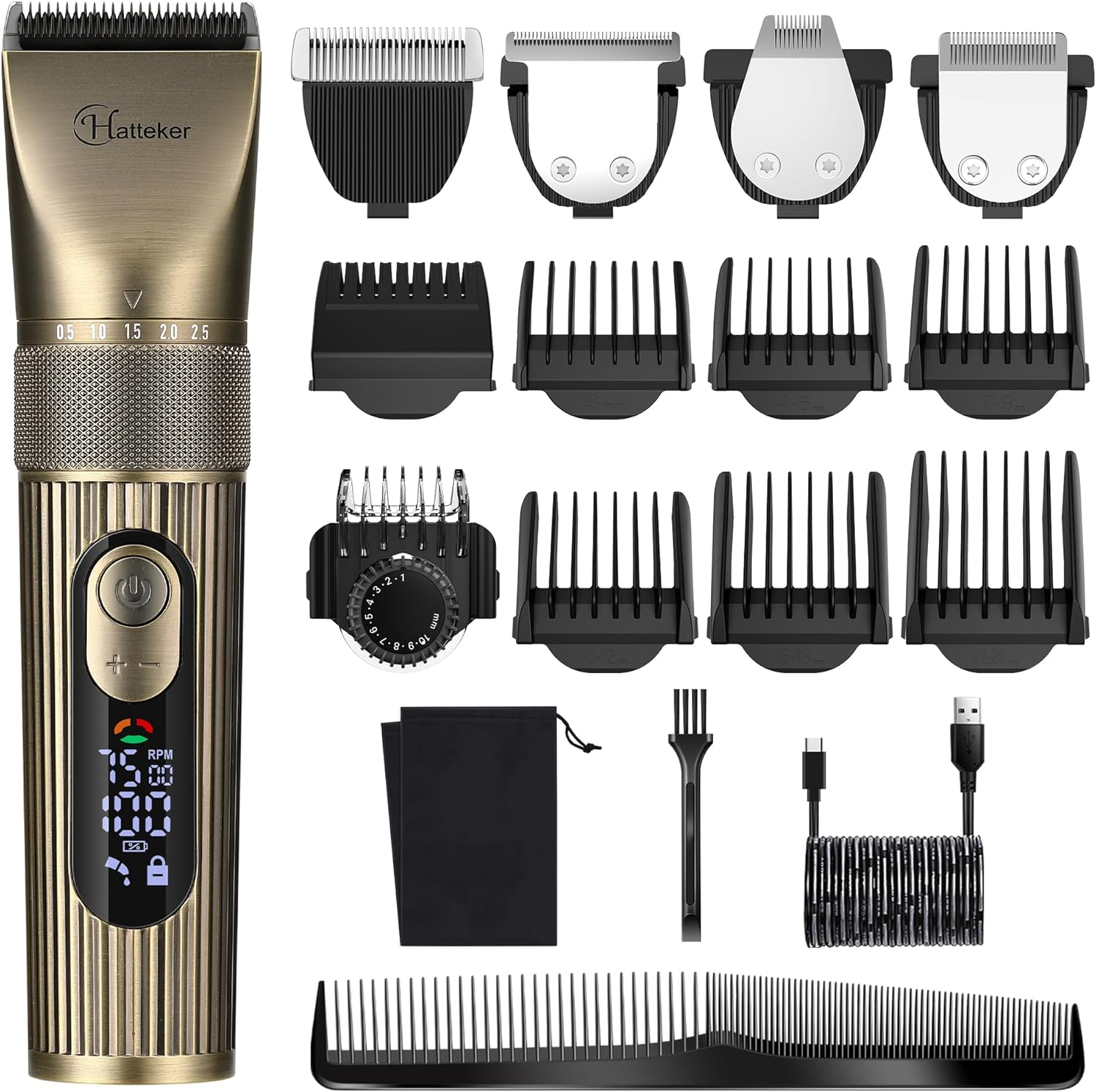 Professional Cordless Beard Trimmer for Men - Barber-Grade Hair Clipper