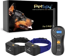 PetSpy Shock Collar for (2) Dogs-Waterproof Dog Shock Collar with Remote Control