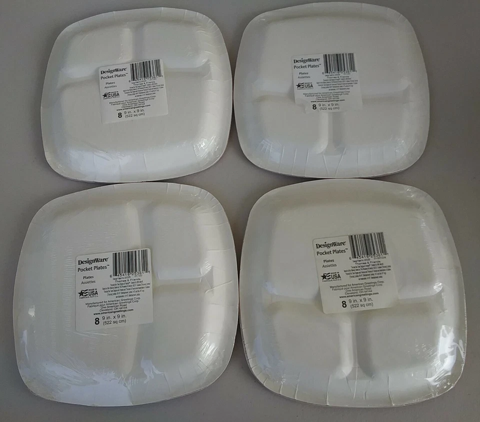 Thomas and Friends Train Large 9 Inch Square Pocket Compartment Plates Lot of 4 - Image 2 of 2