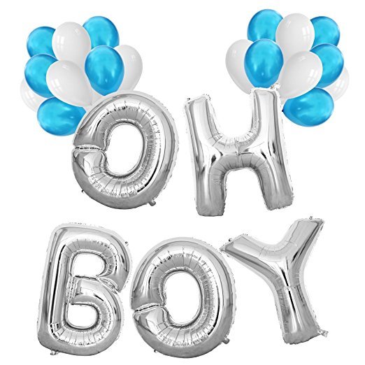 oh boy balloons silver