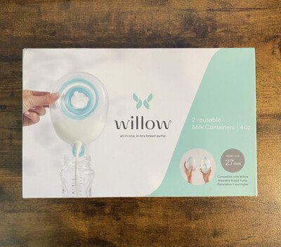 Willow Pump Reusable Breast Milk Containers, 2 Count in1-Pack | 27mm