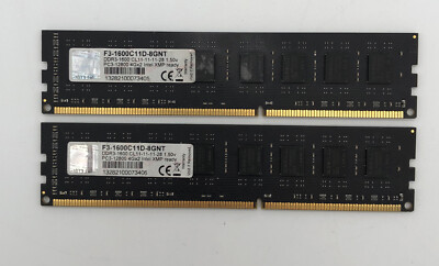G.SKILL F3-1600C11D-8GNT - 8GB (2X4GB) DDR3 RAM - 4Gx2 PC3-12800