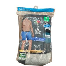 Fruit of the Loom Men  s Boxer Briefs Size Small 28-30 In Cool Zone Fly 5 Pack
