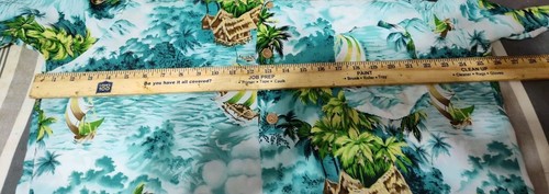 (DAMAGED) Vintage 1970s POMARE Palm Trees Hawaiian Tiki Men's Shirt Large XL - Picture 4 of 11