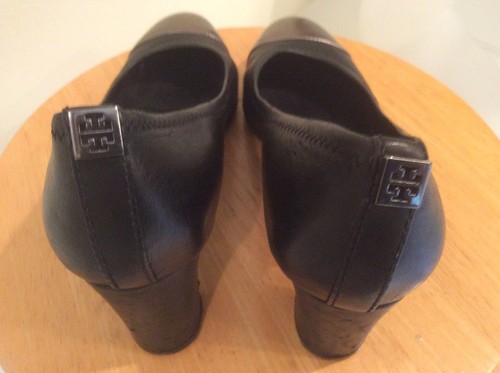 TORY BURCH decolte nere con cappuccio e tacco a blocco punta metallica taglia 8 M - Foto 5 di 11