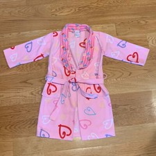 XHILARATION Pink Heart Sleep Robe Bathrobe Sleepwear Girls Size XS Extra Small