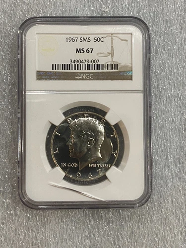 1967 U.S. Kennedy Half Dollar - SMS  NGC MS 67 (007) (CRACKED HOLDER)