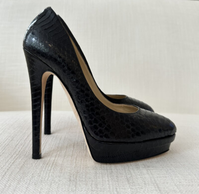 Heels Jimmy Choo Court Shoes Jimmy Choo Elegant Black Mock Croc - Main Image