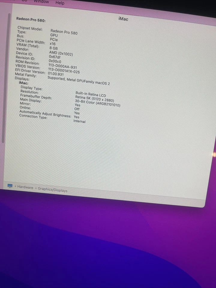 APPLE iMac Retina 5K 27-inch A1419 Core i7-7700K 4.2GHz 2TB Fusion 16GB RAM - Image 2 of 4