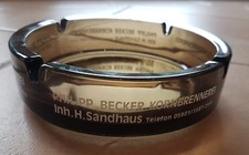 Philipp Becker F&uuml;rstenau Aschenbecher aus Glas Durchmesser 14,5 cm Rarit&auml;t