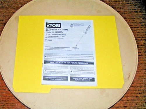 RYOBI 40 VOLT STRING TRIMMER OPERATOR'S 