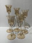New ListingChampagne Flute Style Votive Candle Holders Set Of 5 Vintage Iridescent Amber