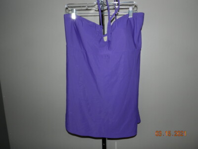 Shape FX bandeau neck tie purple swimsuit swimdress 20W plus figure control
