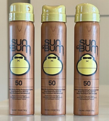 #ad Sun Bum Moisturizing Sunscreen Spray SPF 50 3 1.75oz 50mL Each Exp. 10 26 $19.99