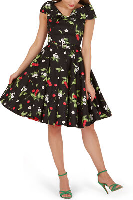 Blumenmuster Vintage Rockabilly 50er Jahre Schaukel Hochzeit Abend Abschlussball Pinup Kleid Größe 8-24