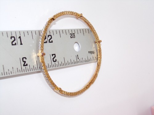 Diamonique Sterling Silver Cross Flexible Wire Bracelet 925 cz - Picture 6 of 11