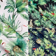 Premium Italian Velvet Amazon Jungle Fabric Curtain Dress Cushion Upholstery