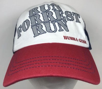 Run Forrest Bubba Gump Shrimp Baseball Fishing Hat Patch Navy Cap
