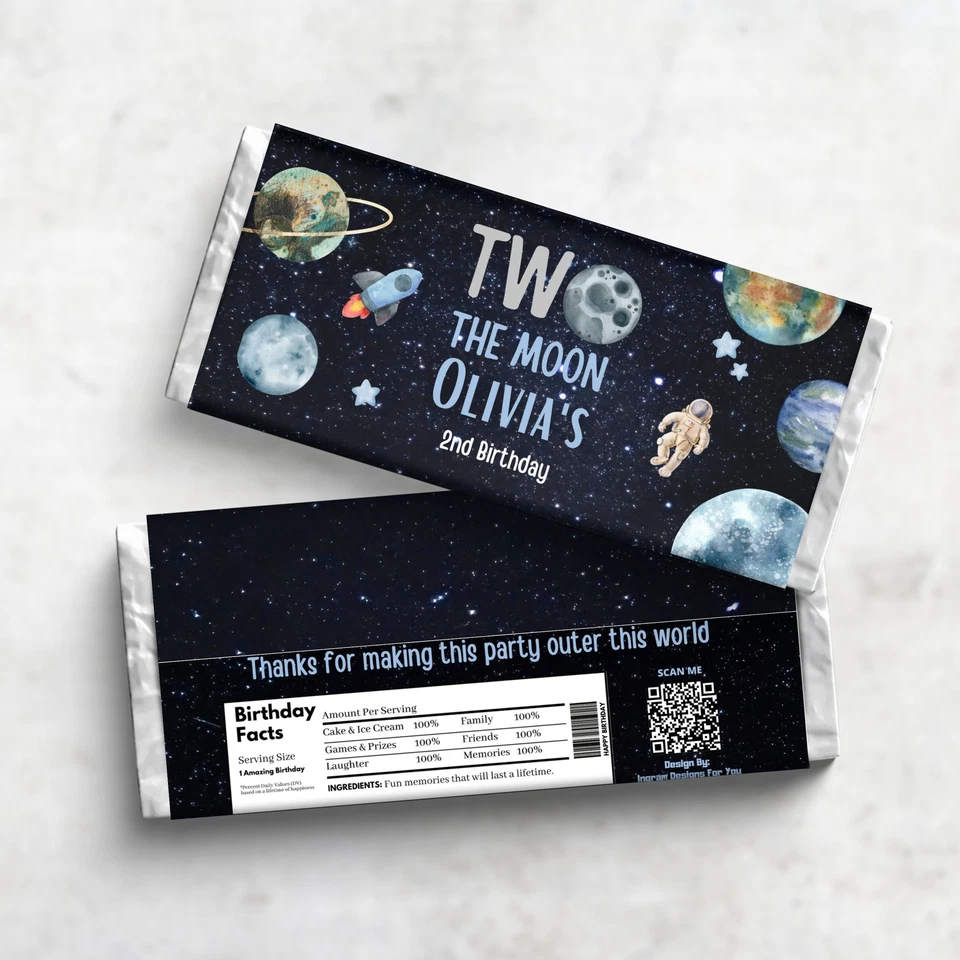 Etiqueta de barra de caramelo de chocolate Two The Moon Foto 2 de 2