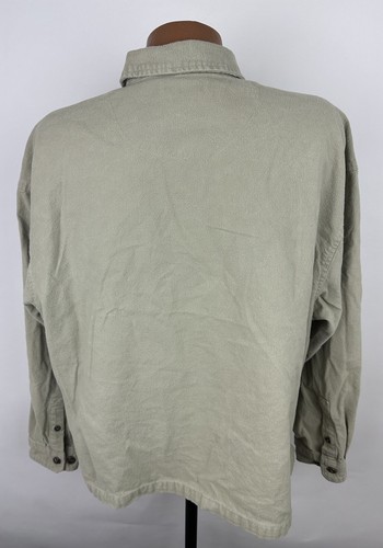 URBAN OUTFITTERS 1/2 Cremallera Pullover Chaqueta L Beige Gamuza Franela Algodón Bolsillos - Imagen 10 de 18