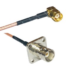 RG316 RP-SMA MALE ANGLE to BNC Flange Female RF Cable Rapid-SHIP LOT