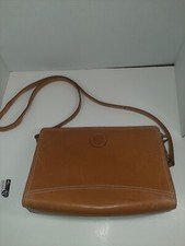 Vintage Classic Liz Claiborne 100 Leather Tan Shoulder Handbag Crossbody READ