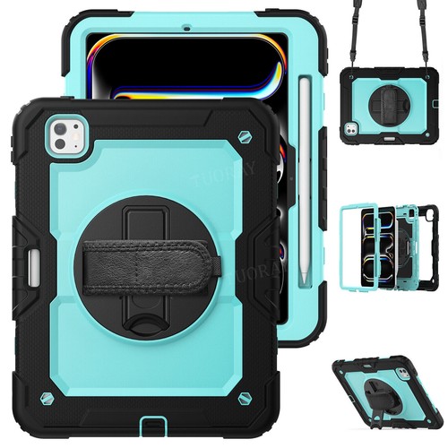 Für iPad 5/6/7/8/9/10 Gen Air 4 5 6 Pro 11 13 Hybrid Outdoor Tasche Gurt Hülle - Bild 3 von 225