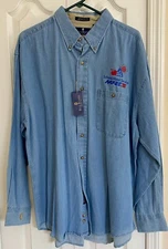 MEN'S AAFES BILL BLASS SCHOOL MEAL SERVICE LONG SLEEVE SHIRT SIZE XL 100% COTTON
