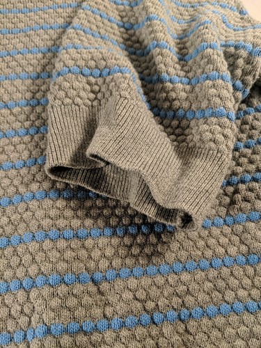 Banana Republic Short Sleeve Striped Sweater Knit Gray Blue Grey women's small s - Picture 12 of 12