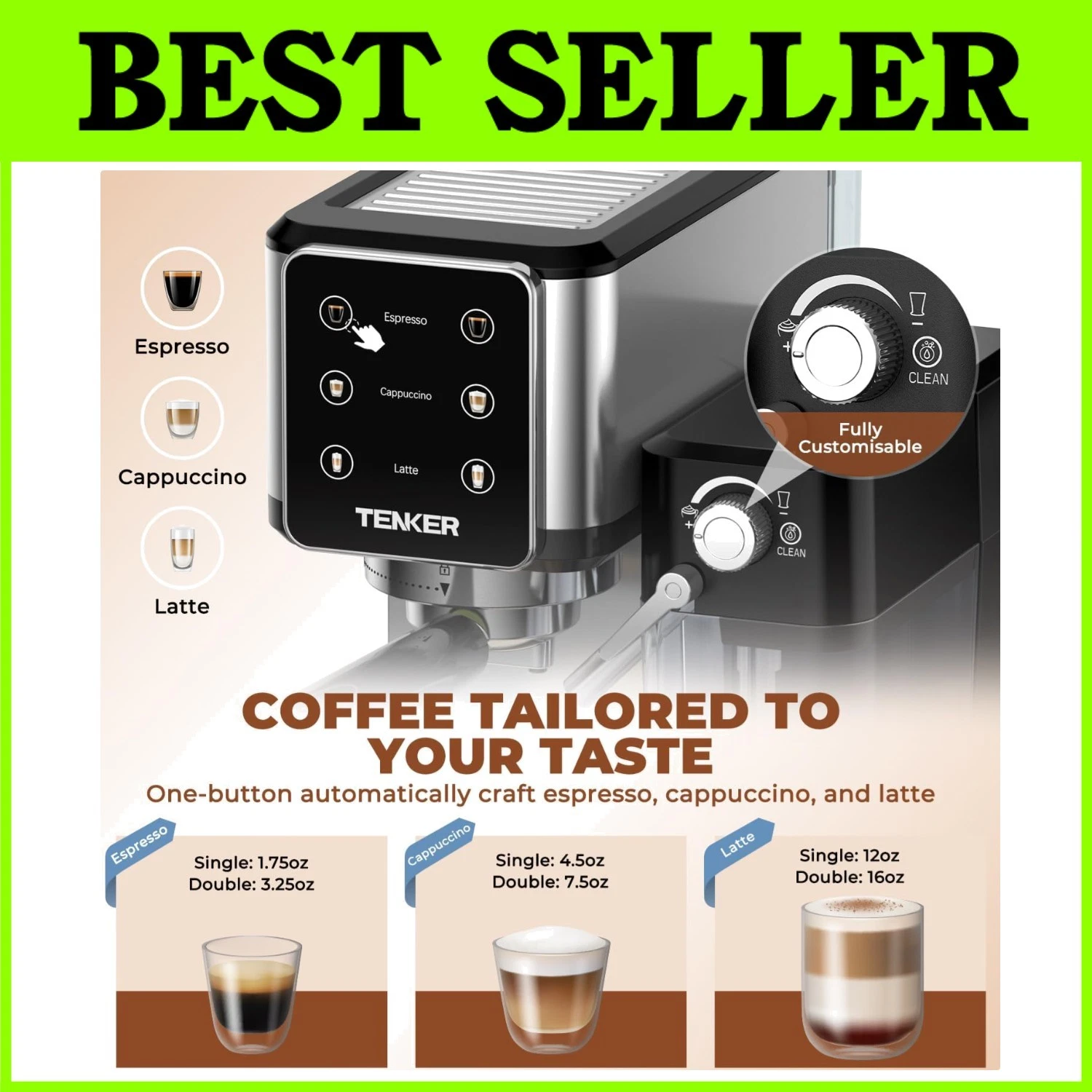 20-Bar Espresso Machine with Automatic Milk Frother
Opens in a new window or tab