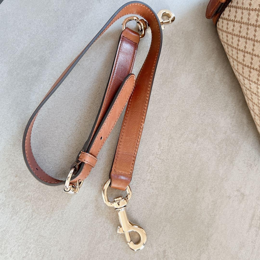 GUCCI Vintage Leather Tote Bag Large Brown with Shoulder Strap thumbnail 14