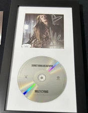 MILEY CYRUS SIGNED SOMETHING BEAUTIFUL CD JSA COA AUTHENTIC FRAMED