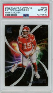 PSA 10 2022 Clearly Donruss Patrick Mahomes II Night Moves Case Hit POP 3