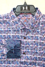 Luchiano Visconti Shirt Men XL Multicolor Abstract Geo Long Sleeve Button Front