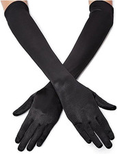 Long Opera Party Gloves for Women 1920S 20S Satin Gloves Costumes Elbow Length B