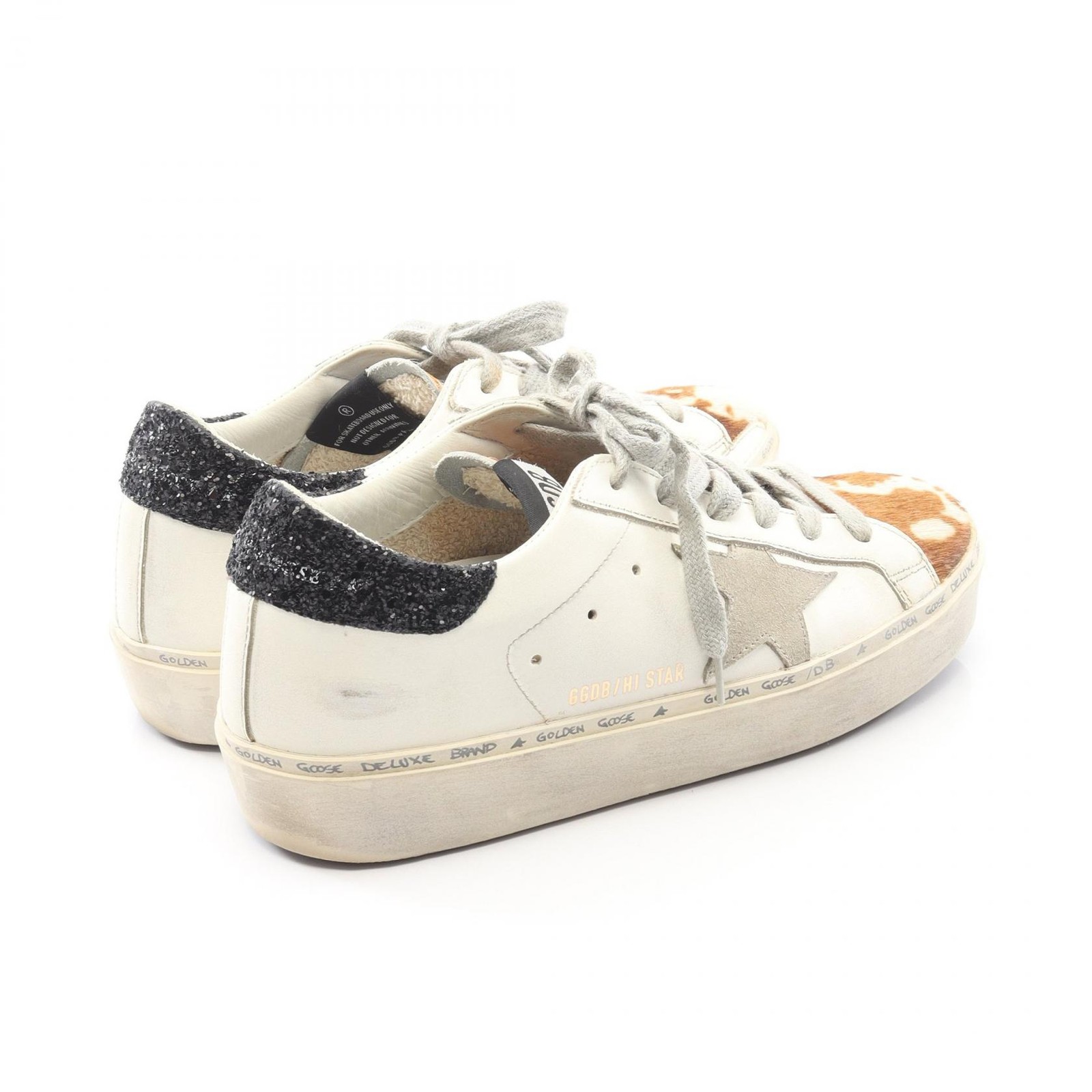 BALENCIAGA GOLDEN GOOSE HI STAR Sneakers Shoes Leather Leather Ladies White Mult thumbnail 2