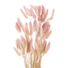 120pcs Natural Bunny Tail Dried Flowers 24" Mini Pampas Grass, Gradient Purple