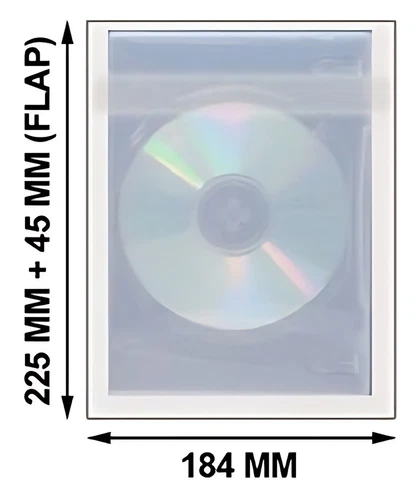 500 OPP Plastic Wrap Bag for 14 Disc DVD Case 45mm