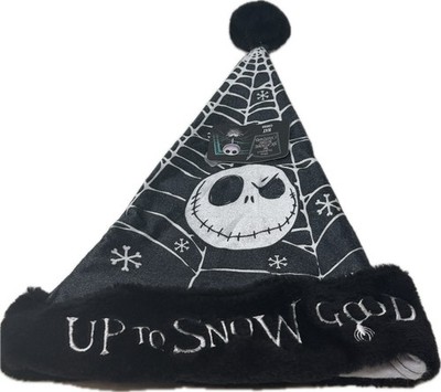 Disney Nightmare Before Christmas Jack Skellington Santa Hat Black White
