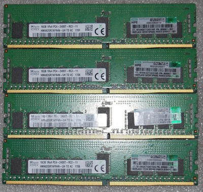 64GB Kit (4x16GB) SK Hynix HMA82GR7AFR4N-UH 2400Mhz ECC RDIMM DDR4 Server RAM