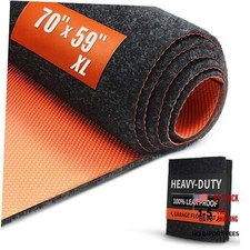 Heavy Duty Oil Spill Mat, Garage Floor Mat, 59" x 70" Waterproof Rubber