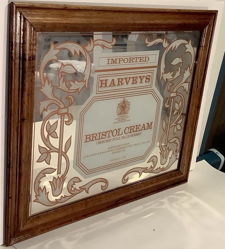 VTG 1980’s 24” x 20” “HARVEYS BRISTOL CREAM”. Bar Advertising Mirror Sign - Picture 6 of 9