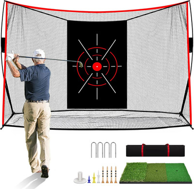 10X7 Ft Heavy Duty Golf Practice Net with Mat for Indoor/Outdoor Use
