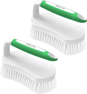 Scrub Brush for Cleaning Comfort Grip Shower Scrubber Stiff Bristles with Handle