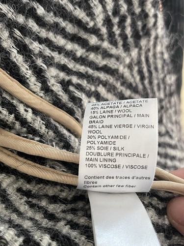 Chloé Cult Stripe Oversized Cocoon Coat Waist Long Coat Size Small 38 - Picture 11 of 20