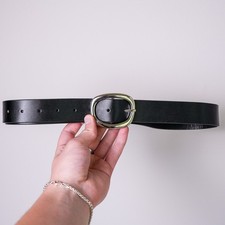 y2k black belt w/ silver oval buckle   simple minimal   Simple dress casual, New