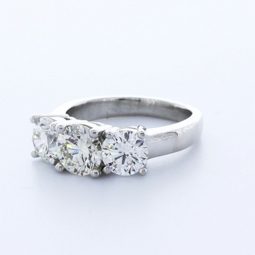 3,14ct D-SI1 Runde Natürliche Zertifizierte Diamanten 14k Klassisch Passendes Braut Set - Bild 2 von 7