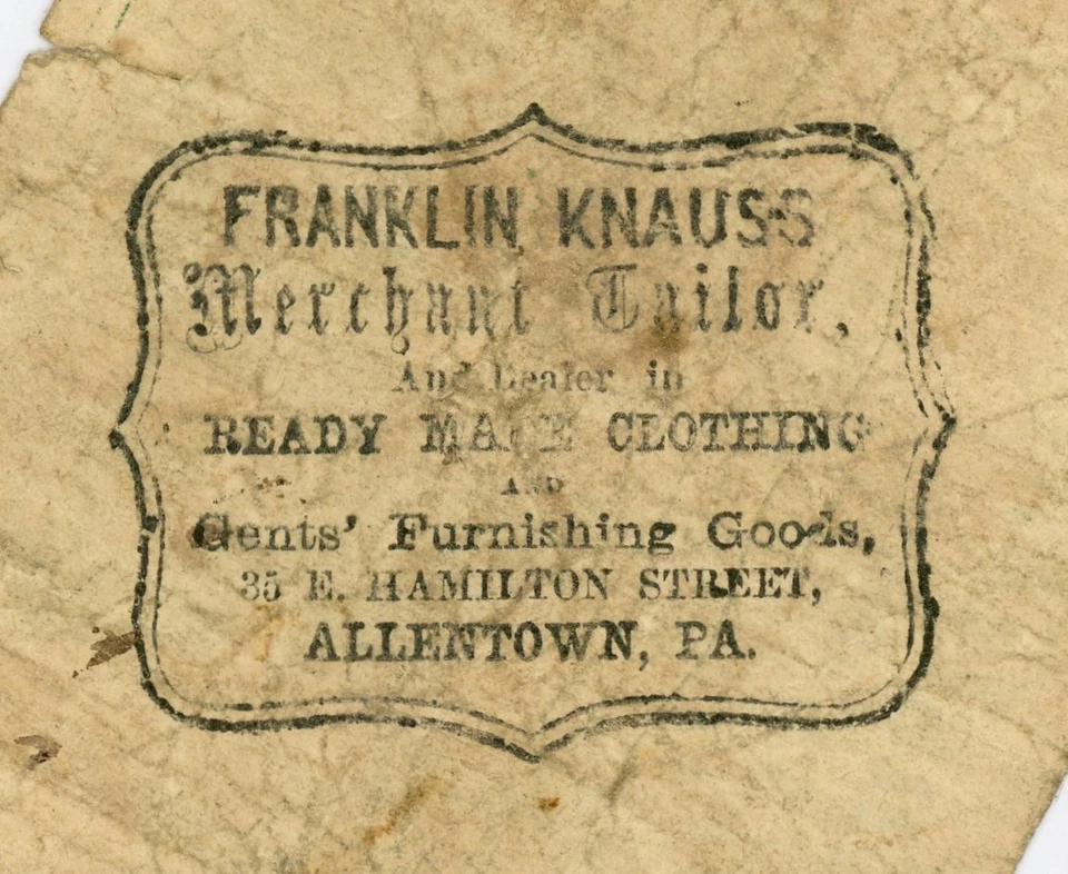 1863 3c Franklin Knauss - PENNSYLVANIA Merchant Scrip at Dimes Saving Inst. - Image 3 of 3