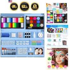 Face Painting Kit for Kids Adults 33 Colors Water Activated Makeup Set